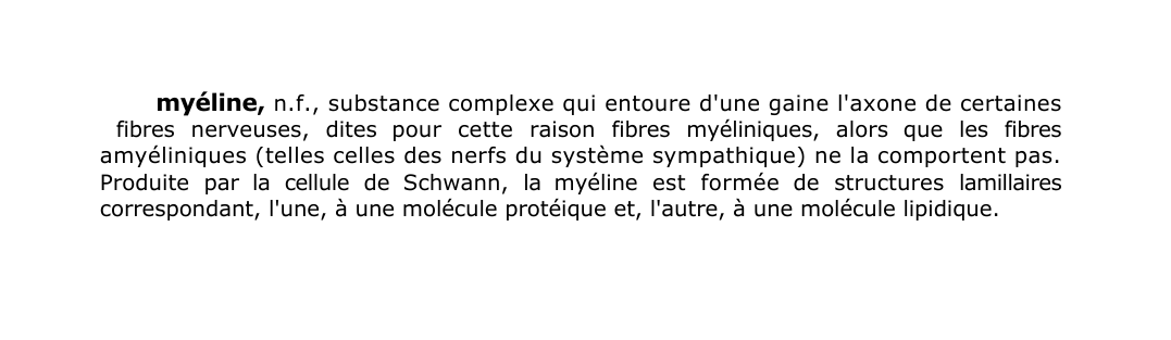 Prévisualisation du document myéline, n.