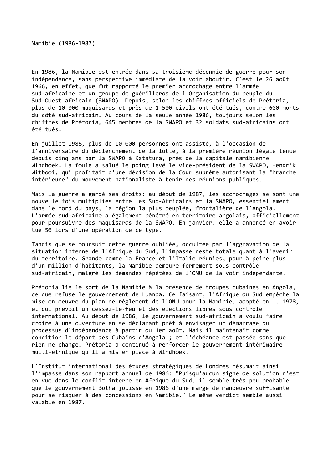 Prévisualisation du document Namibie (1986-1987)