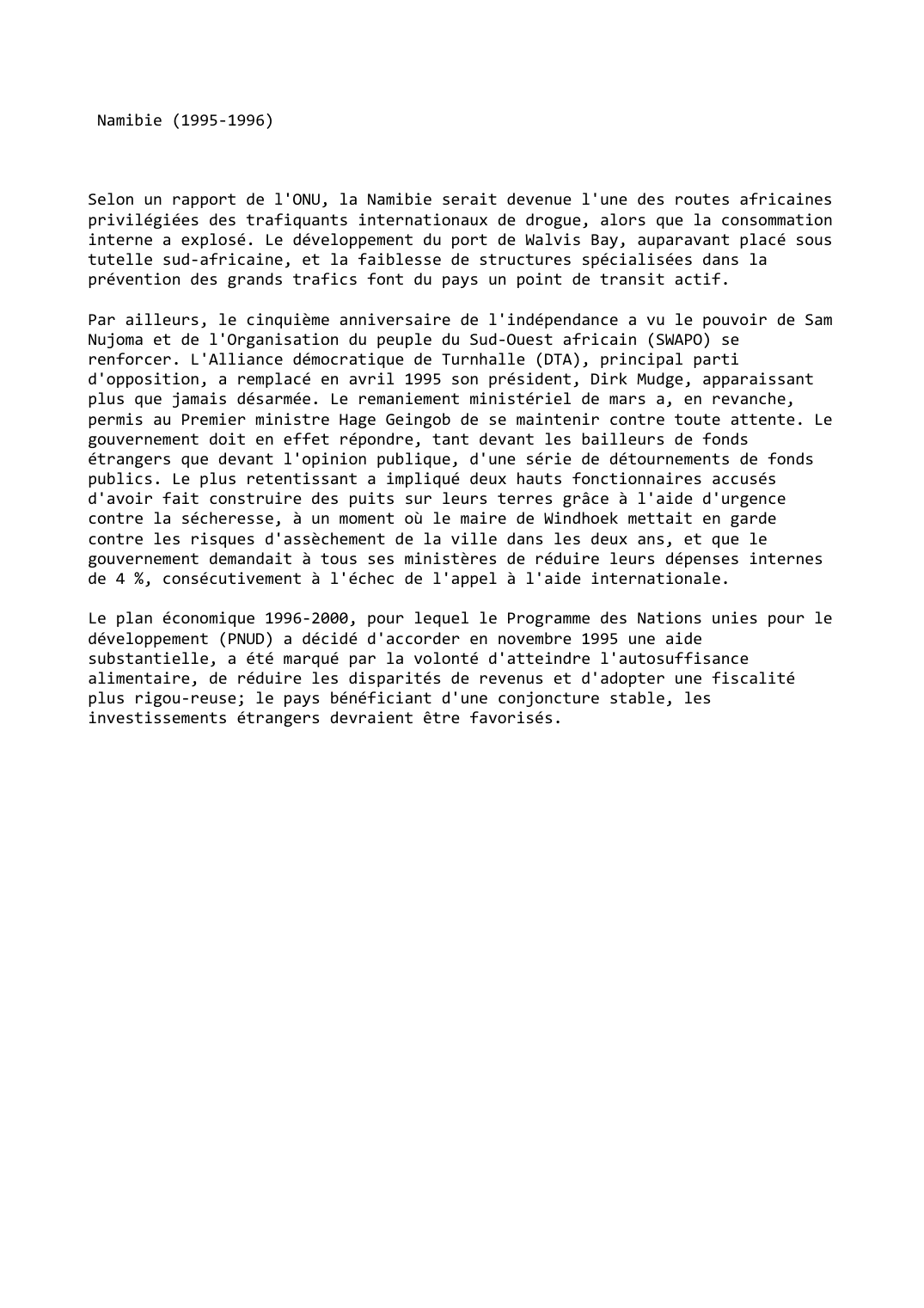 Prévisualisation du document Namibie (1995-1996)