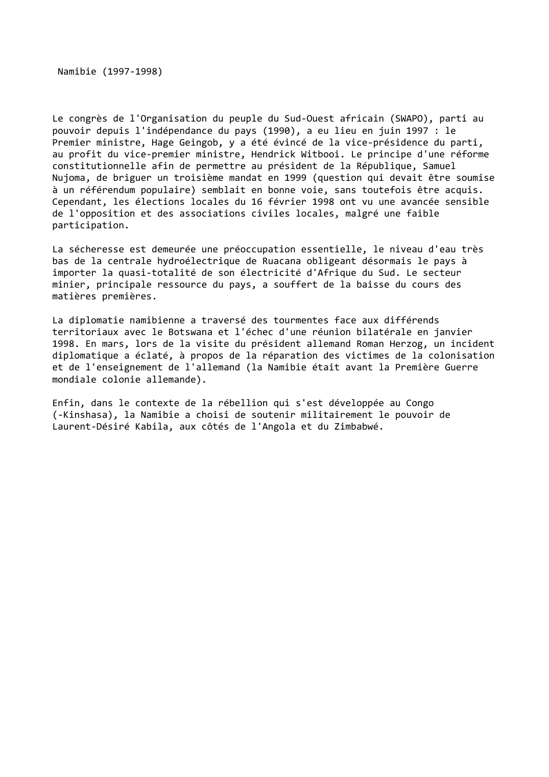 Prévisualisation du document Namibie (1997-1998)