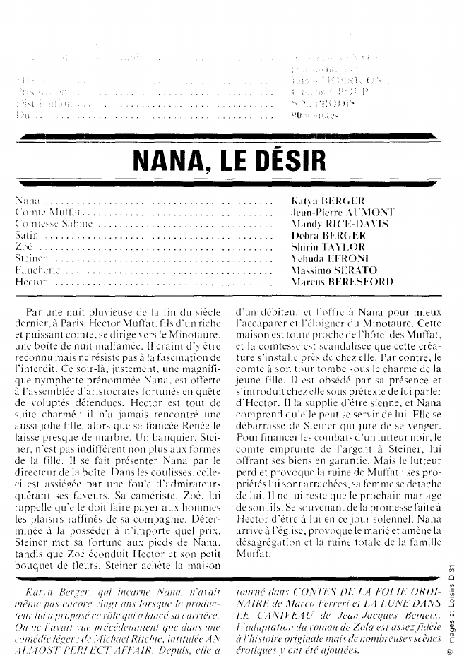 Prévisualisation du document NANA, LE DÉSIR