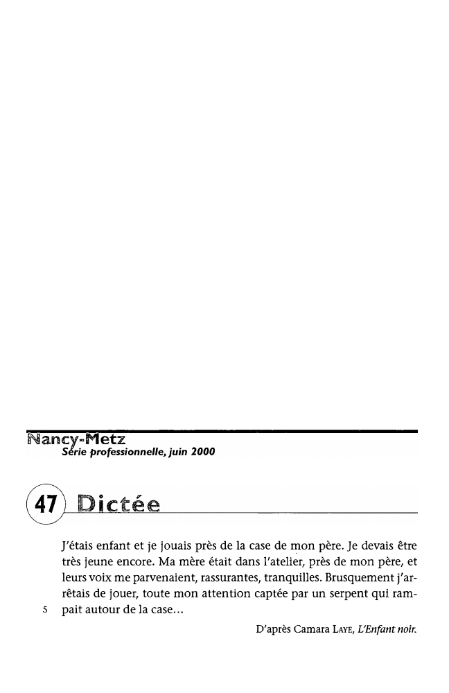 Prévisualisation du document Nancy-Metz - Serie professionnelle, juin 2000