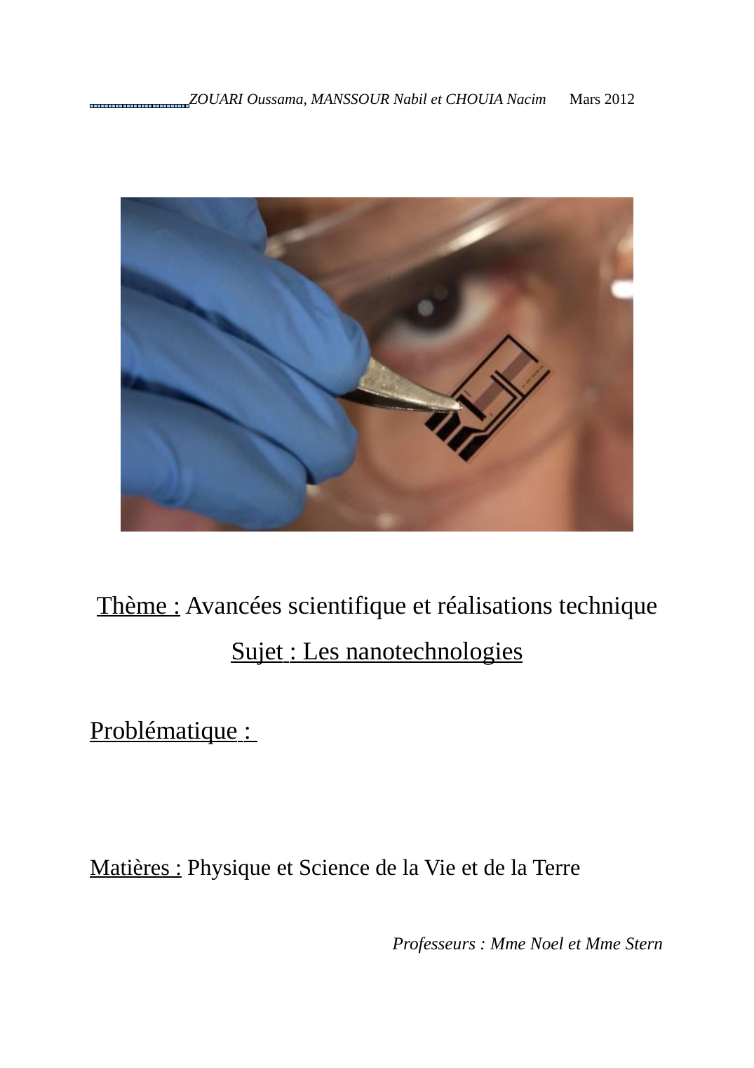 Prévisualisation du document nanotechnologie