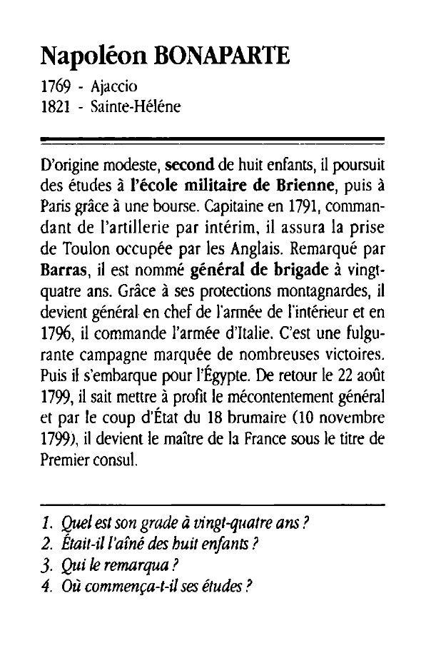 Prévisualisation du document Napoléon BONAPARTE