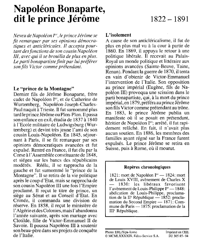 Prévisualisation du document Napoléon Bonaparte,dit le prince Jérôme.