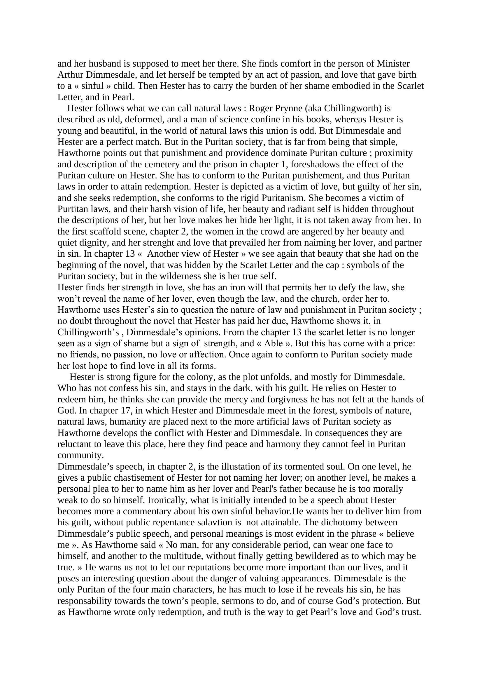 Prévisualisation du document Nathaniel Hawthorne The Scarlet Letter Essay