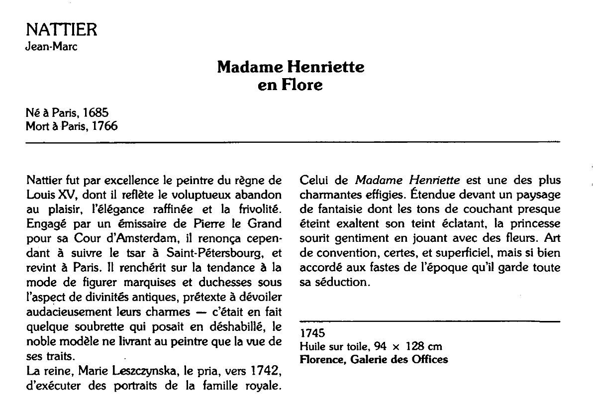 Prévisualisation du document NATTIER Jean-Marc : Madame Henriette en flore