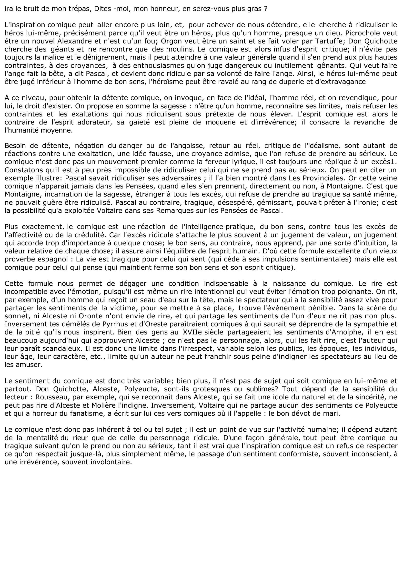 Prévisualisation du document NATURE DE L'INSPIRATION COMIQUE