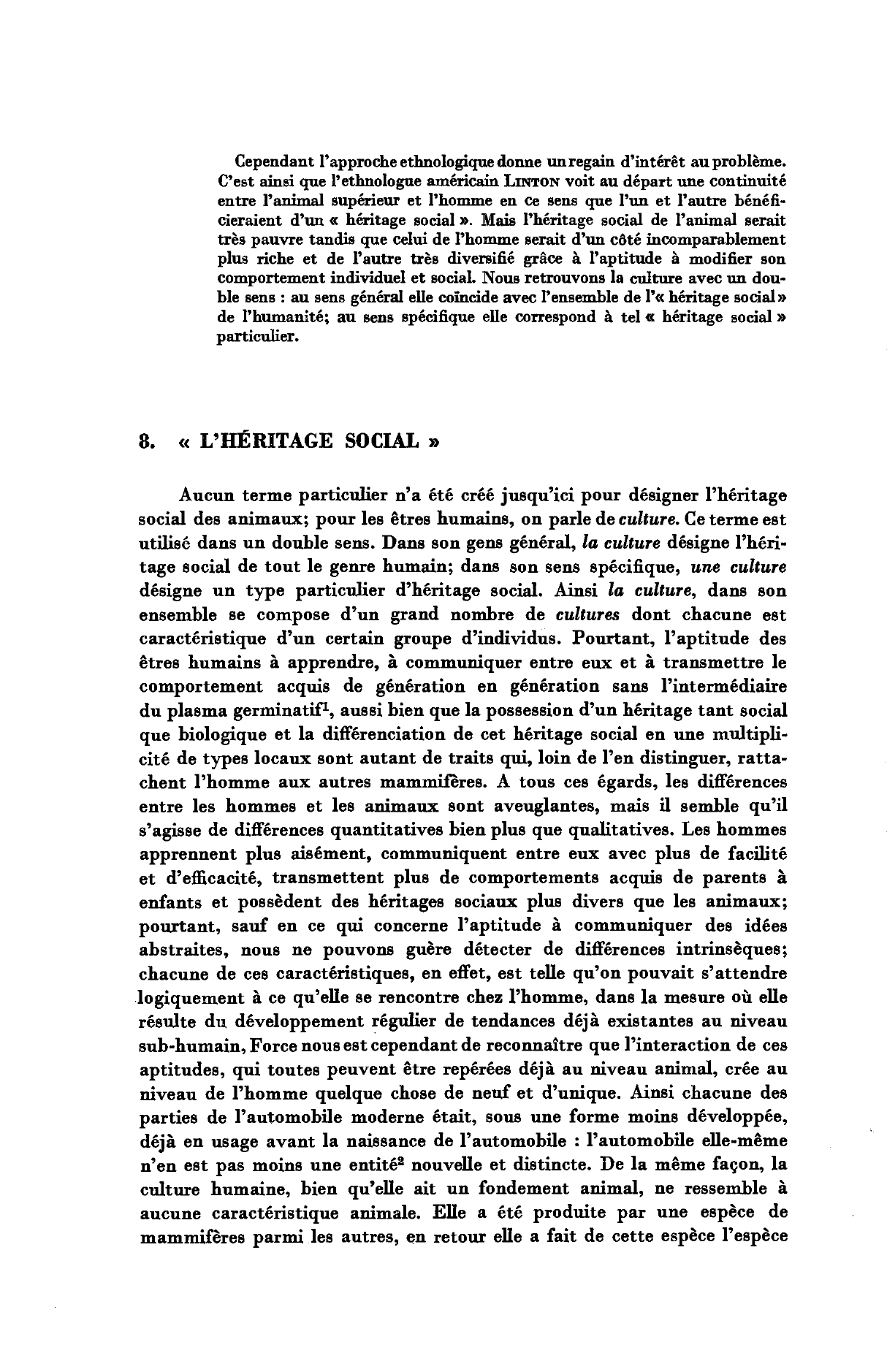 Prévisualisation du document NATURE ET CULTURE: TEXTES ET PROBLEMATIQUES