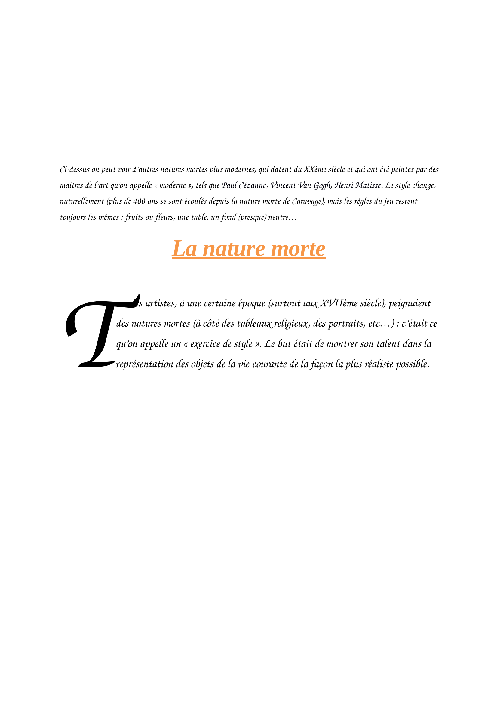 Prévisualisation du document Nature Morte