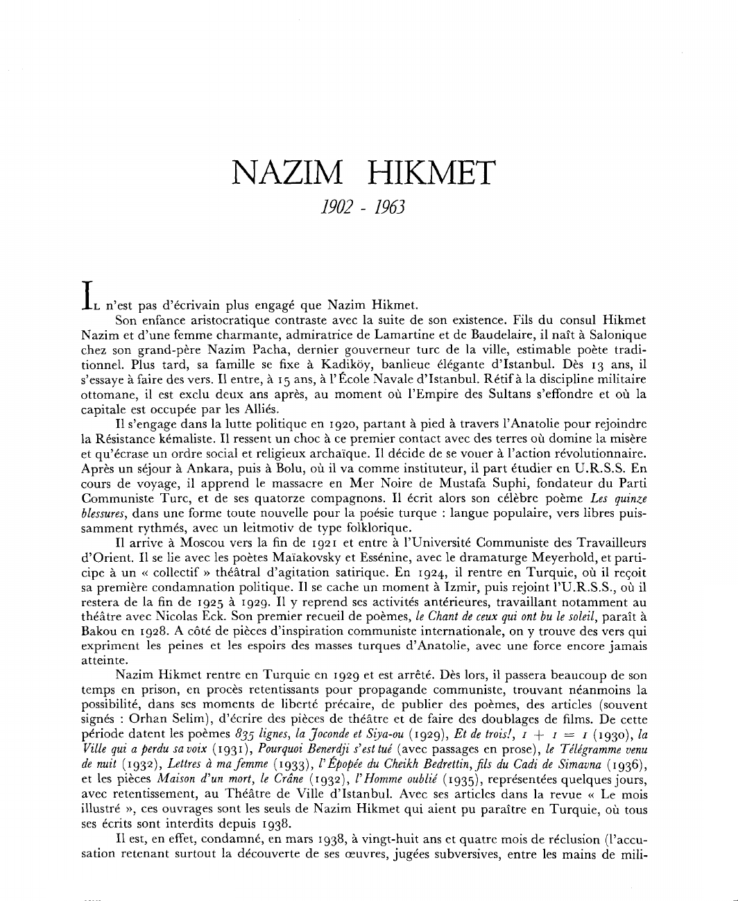 Prévisualisation du document NAZIM HIKMET