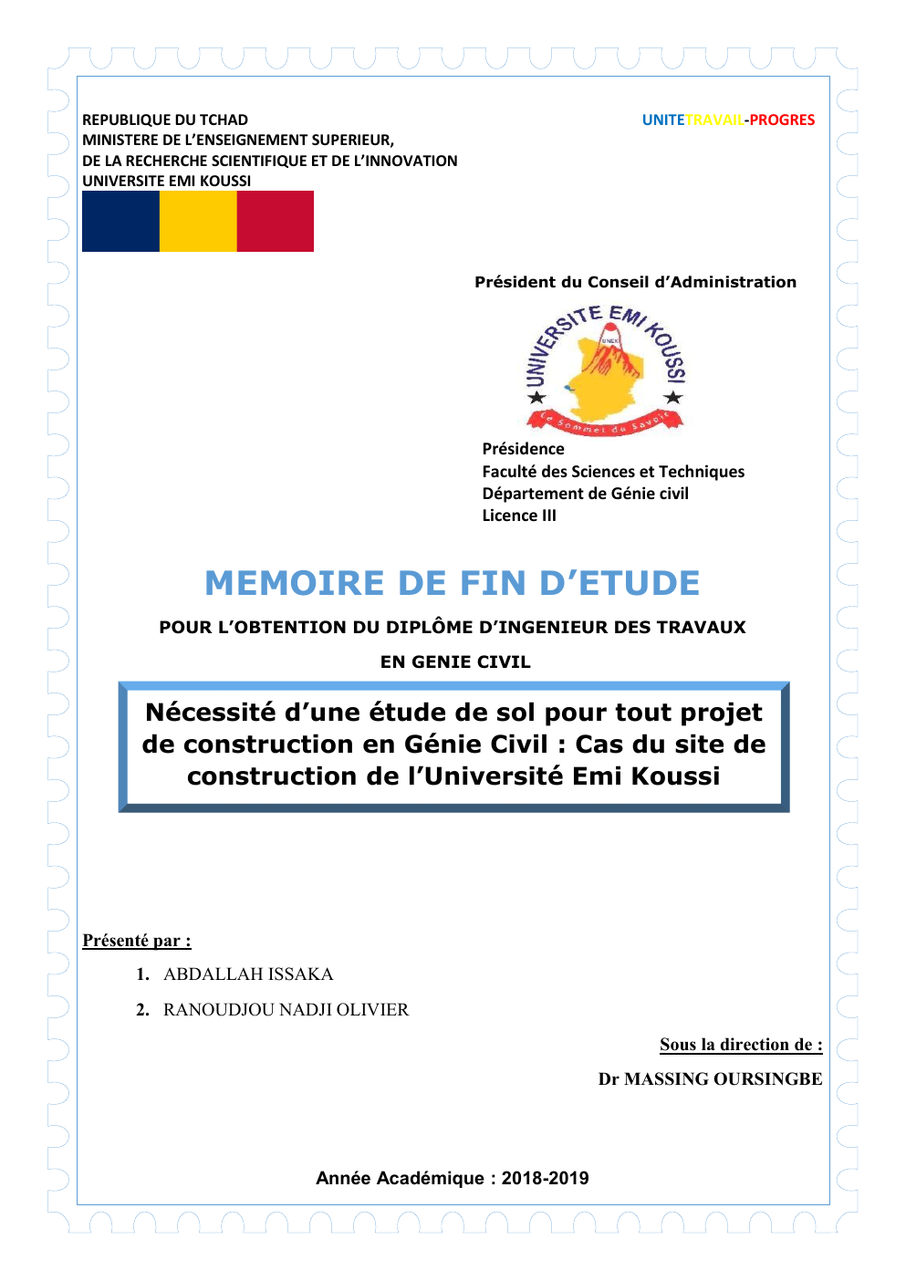 Prévisualisation du document Nécessité d’une étude de sol pour tout projet de construction en Génie Civil