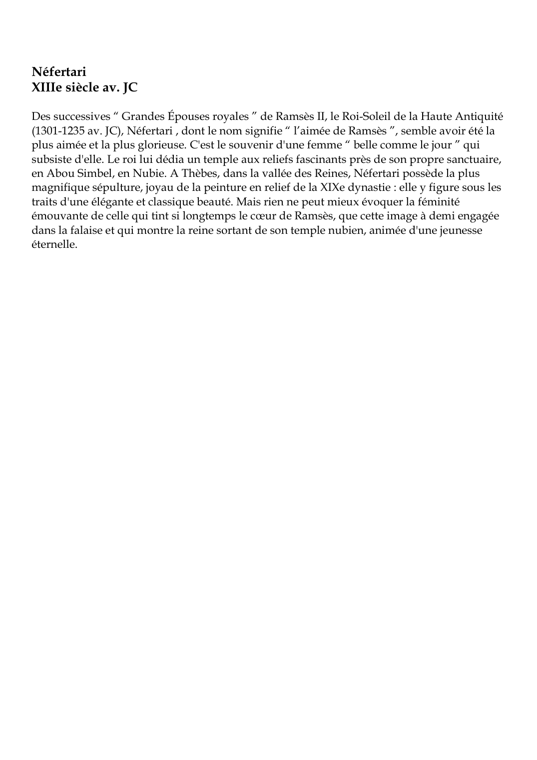 Prévisualisation du document NéfertariXIIIe siècle av.