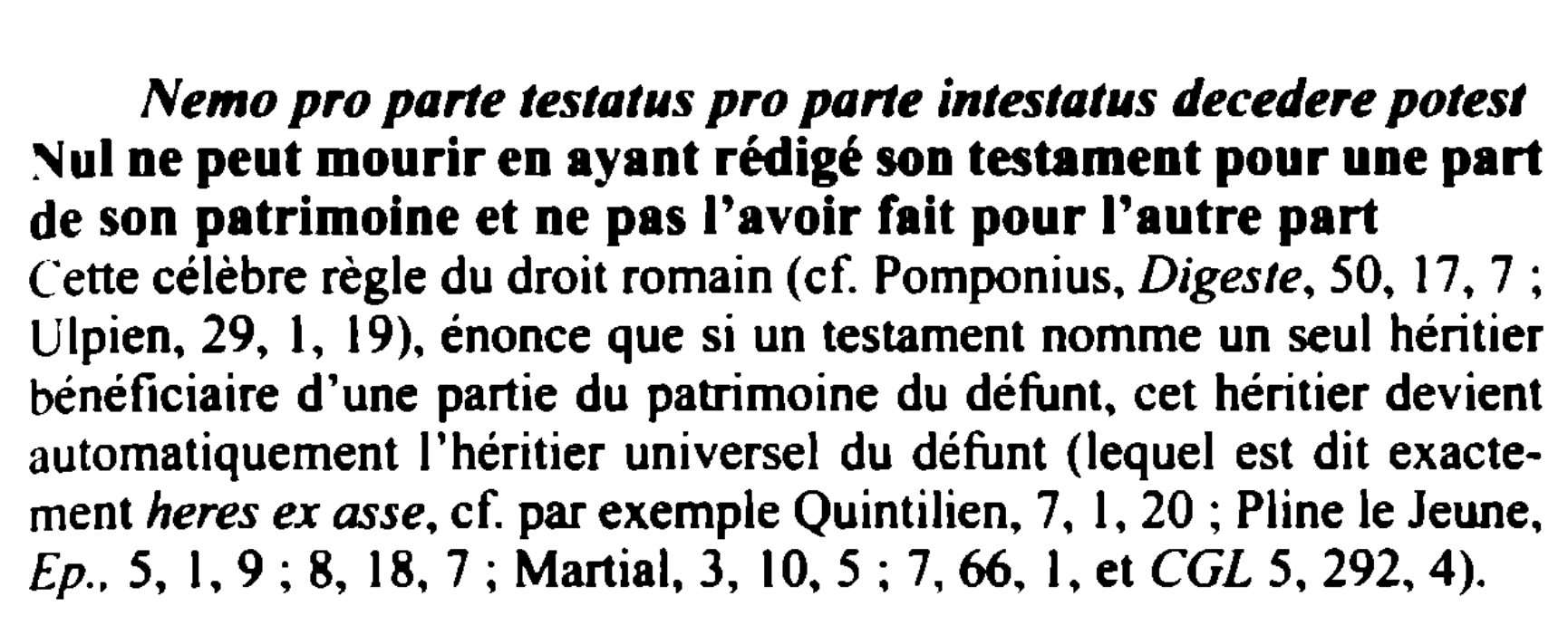 Prévisualisation du document Nemo pro parte testatus pro parte intestates decedere potest