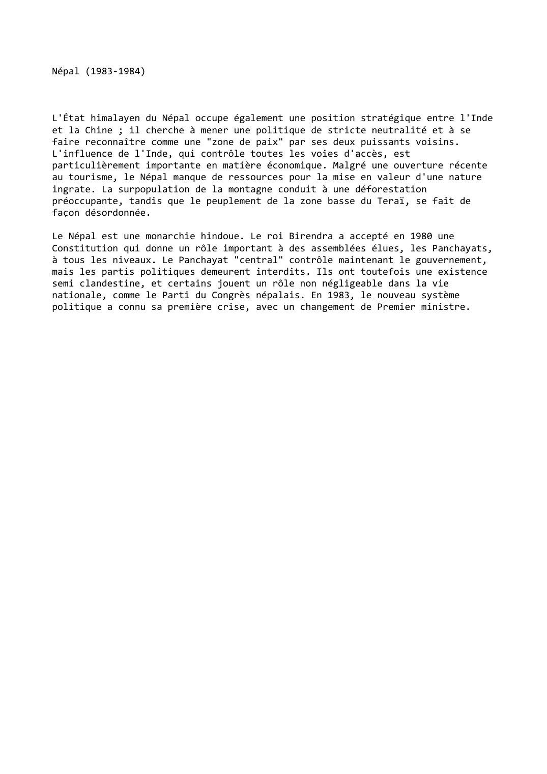 Prévisualisation du document Népal (1983-1984)