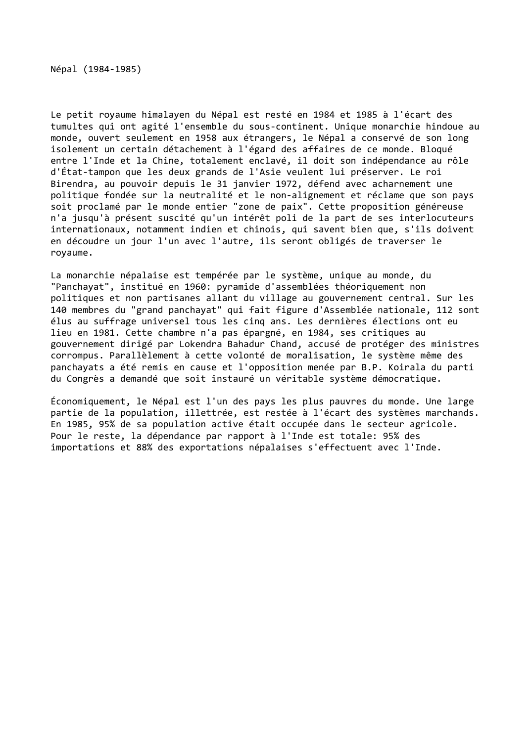 Prévisualisation du document Népal (1984-1985)