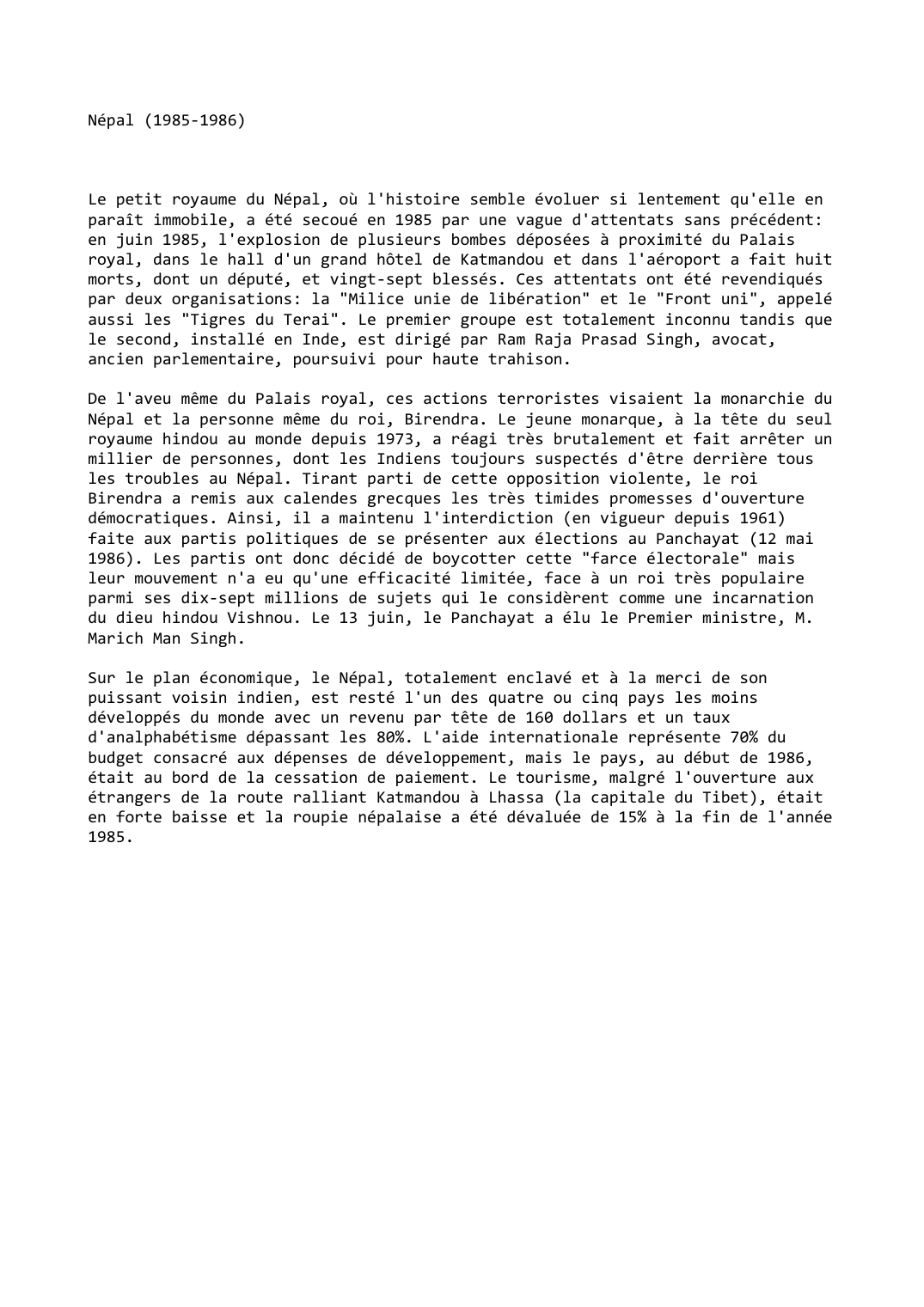 Prévisualisation du document Népal (1985-1986)