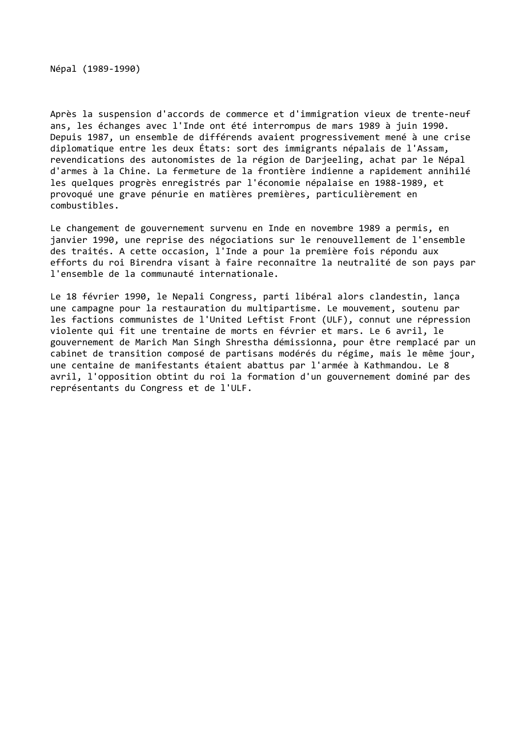Prévisualisation du document Népal (1989-1990)