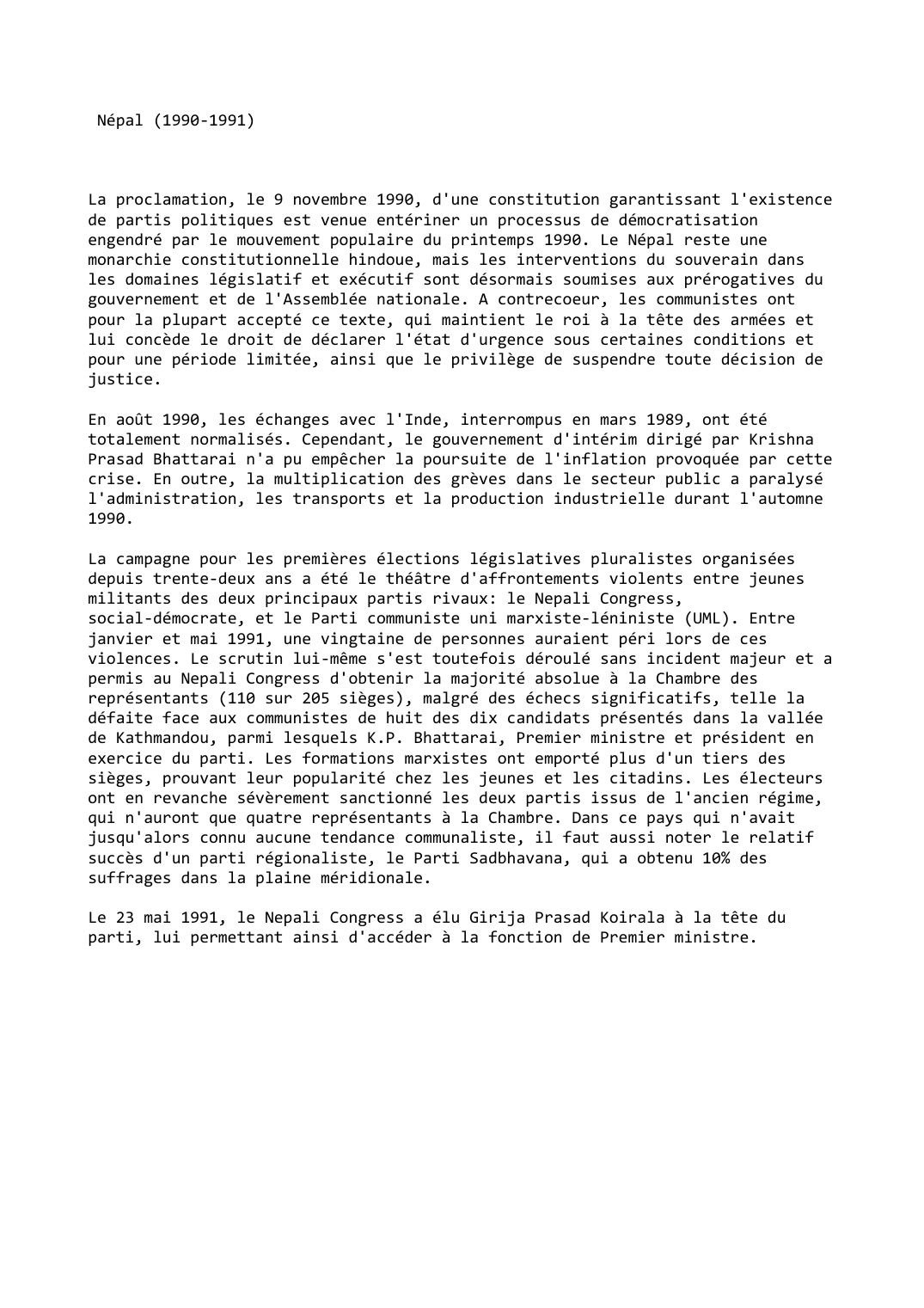 Prévisualisation du document Népal (1990-1991)