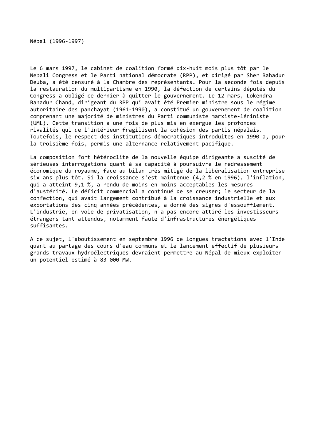 Prévisualisation du document Népal (1996-1997)