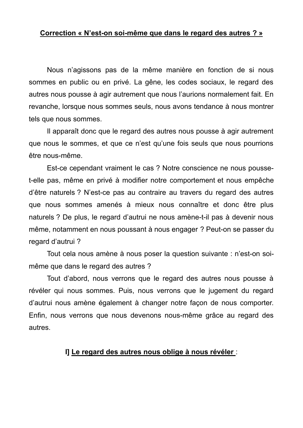 Prévisualisation du document n'est-on soit même que dans le regard des autres