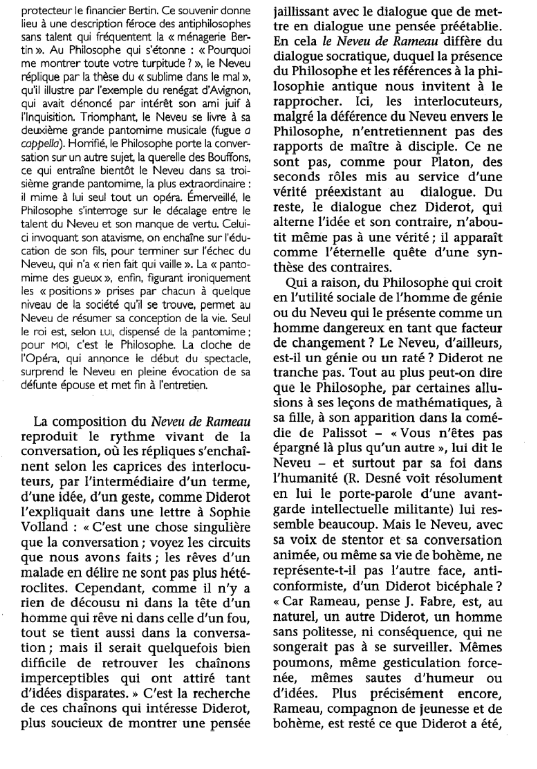 Prévisualisation du document Neveu de Rameau (le) de Denis Diderot  (résumé de l'oeuvre & analyse détaillée)