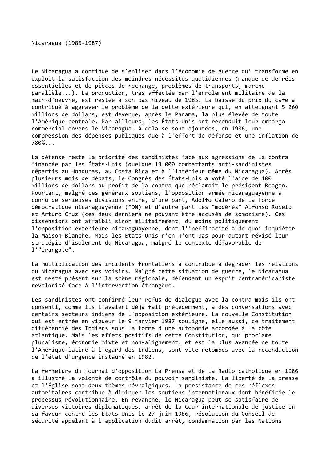 Prévisualisation du document Nicaragua (1986-1987)