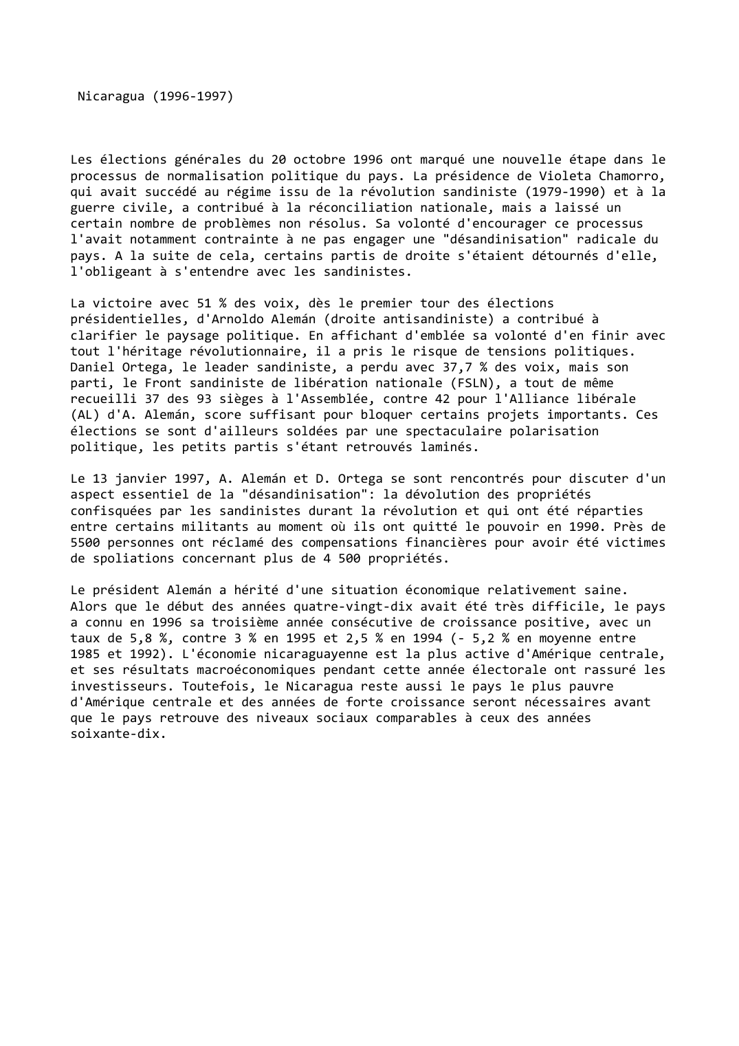 Prévisualisation du document Nicaragua (1996-1997)