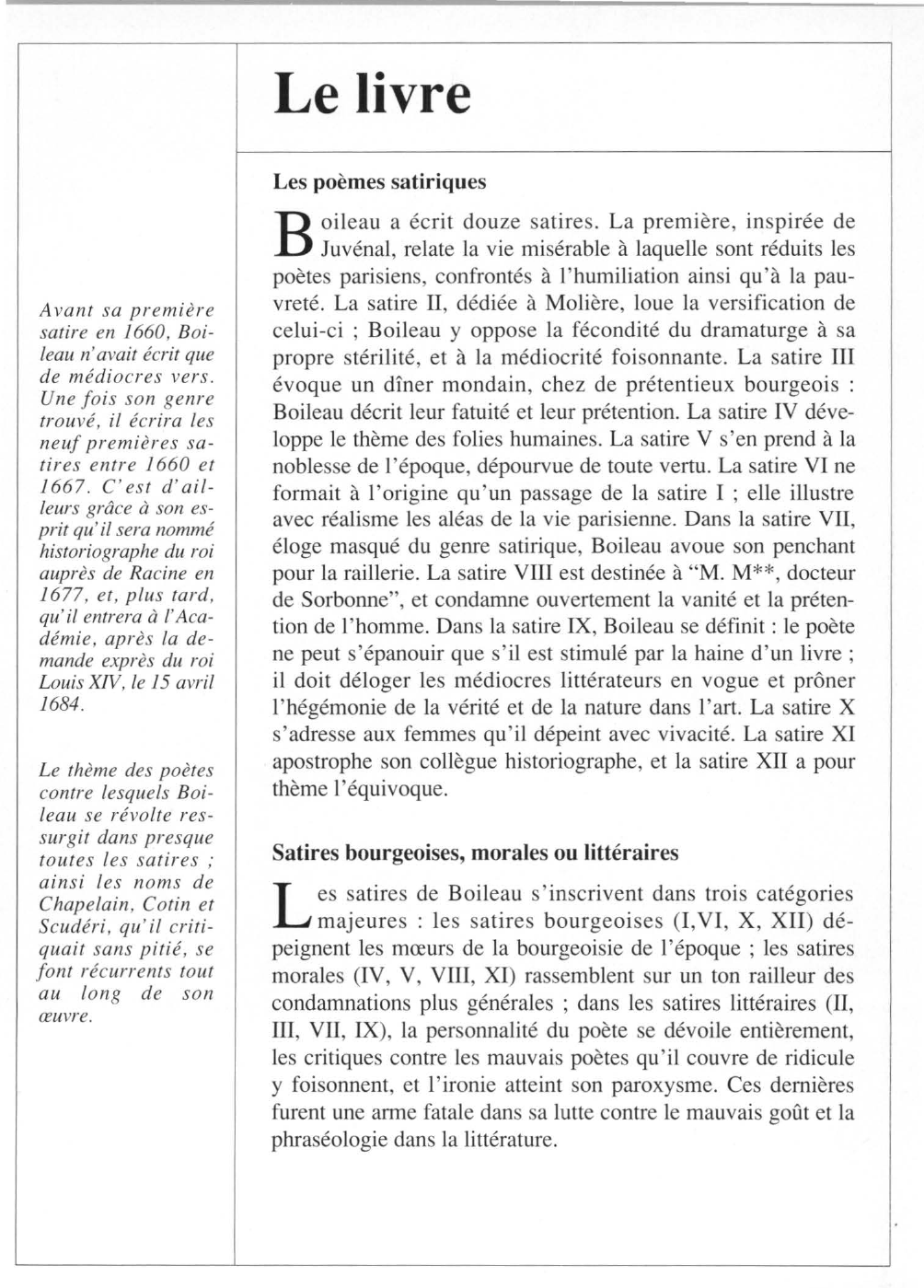 Prévisualisation du document Nicolas BOILEAU : Satires
