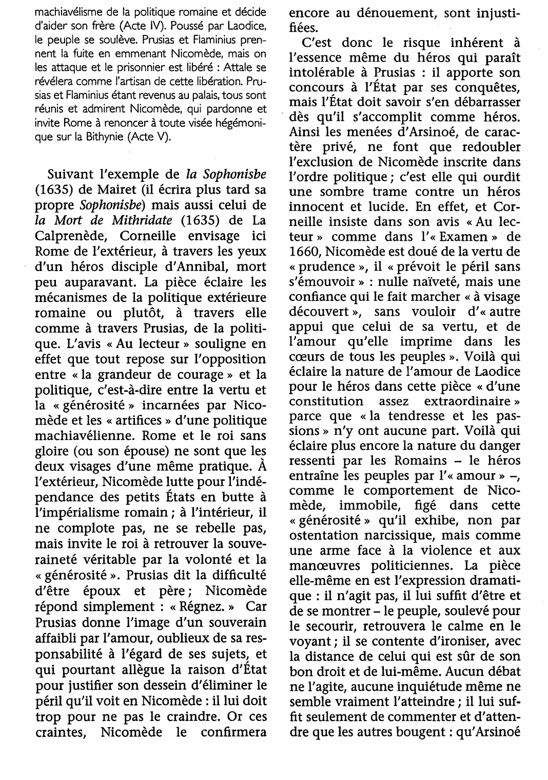 Prévisualisation du document NICOMÈDE. Tragédie en cinq actes et en vers de Pierre Corneille (analyse détaillée)