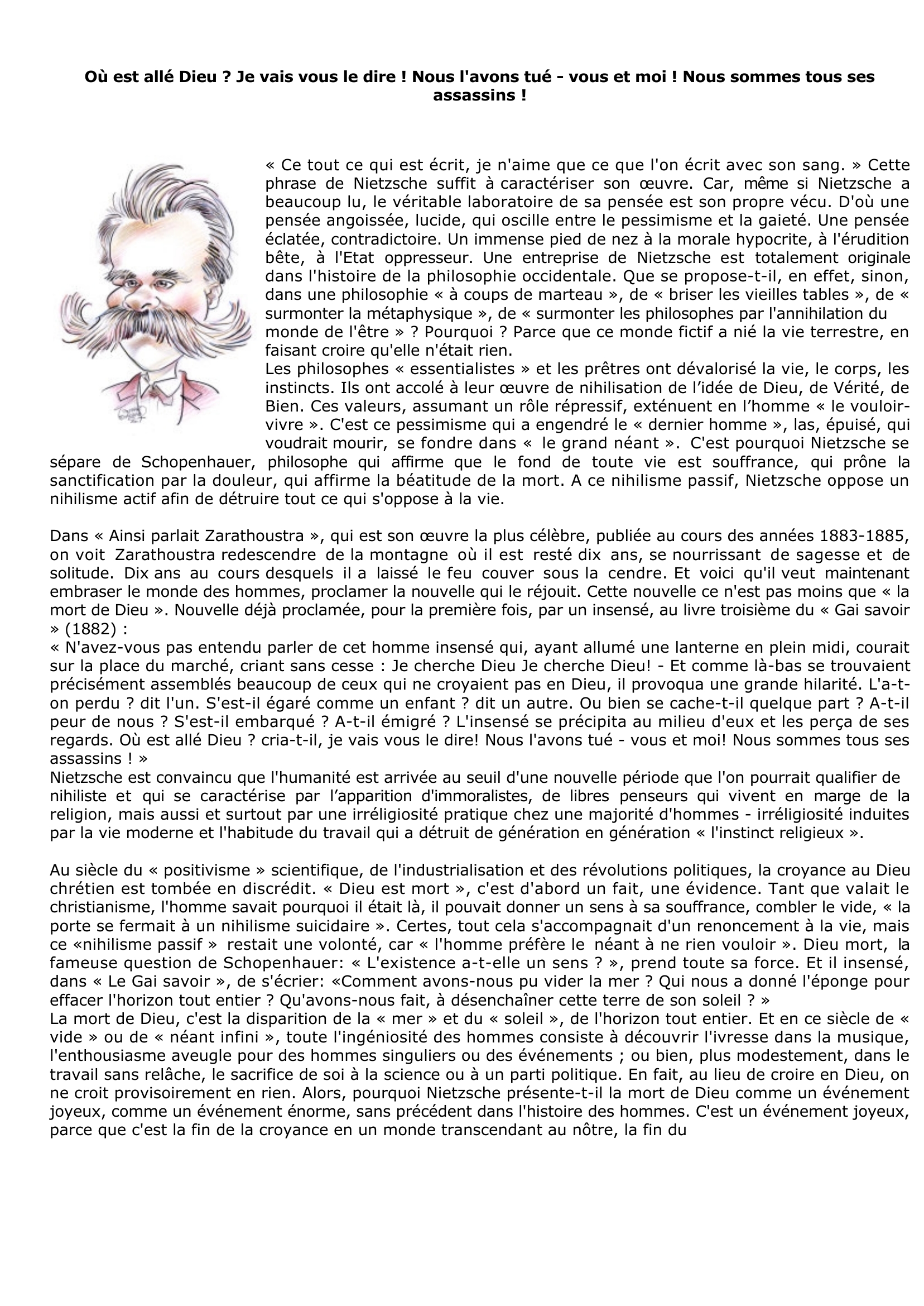 Prévisualisation du document Nietzsche
