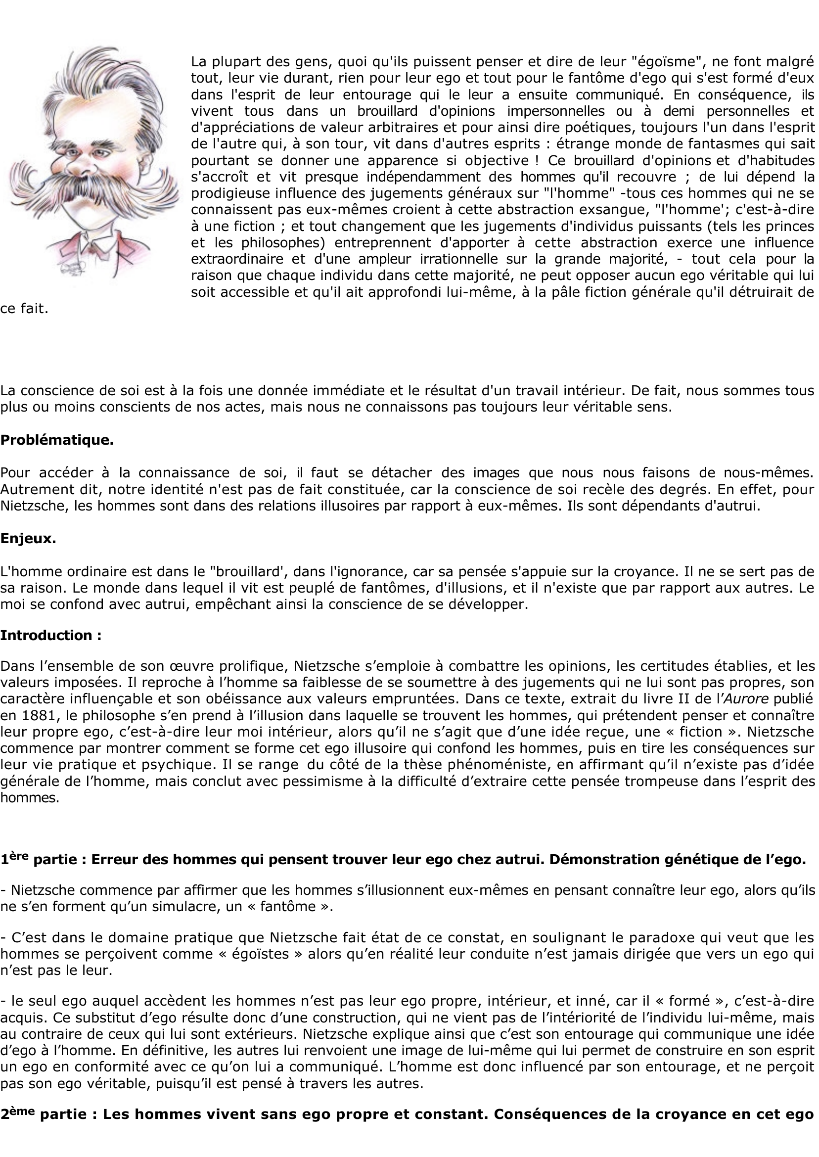 Prévisualisation du document Nietzsche:  aucun ego véritable
