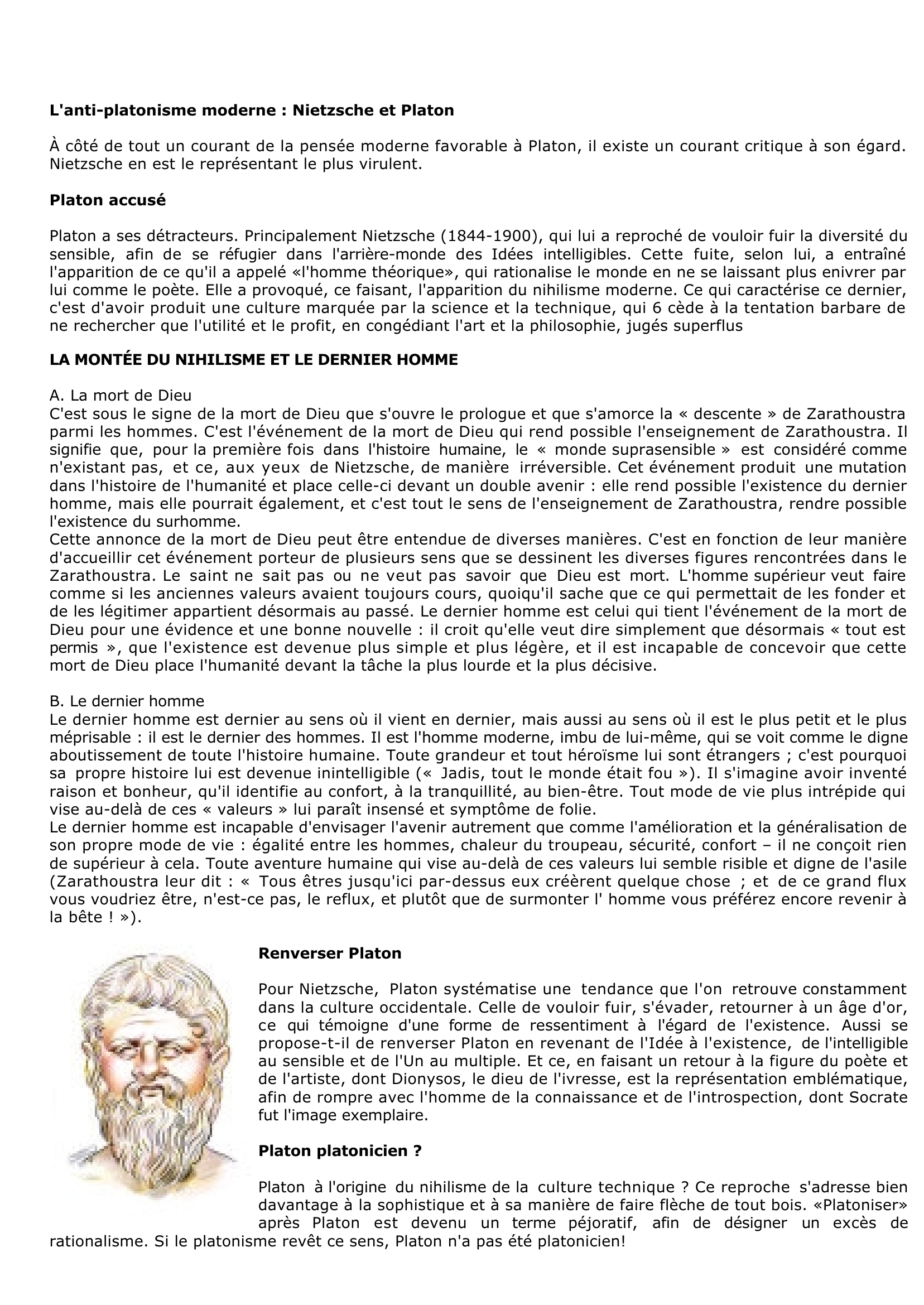 Prévisualisation du document Nietzsche critique de Platon