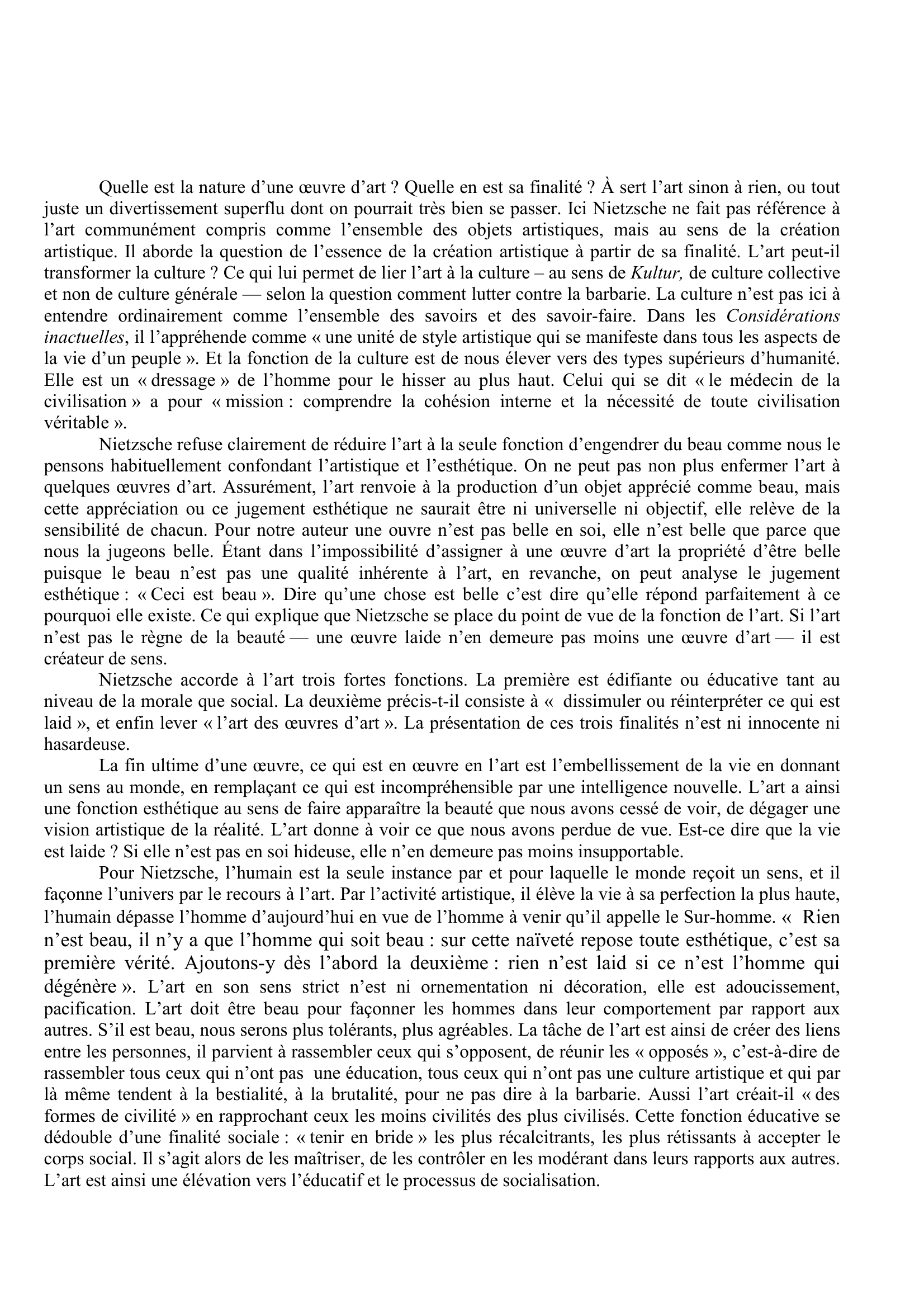 Prévisualisation du document Nietzsche, Humain, trop humain, Mercure de France, § 149 à169 - Commentaire