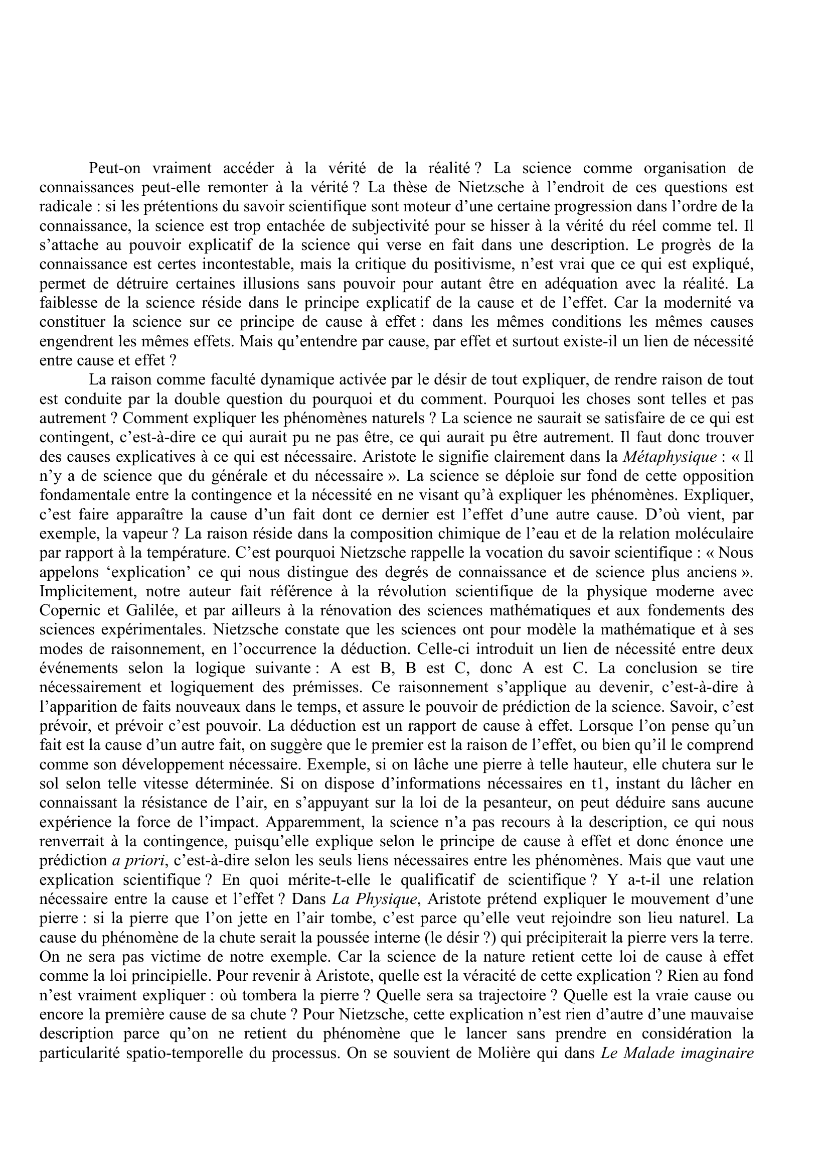 Prévisualisation du document Nietzsche, Le Gai Savoir, § 119. Commentaire