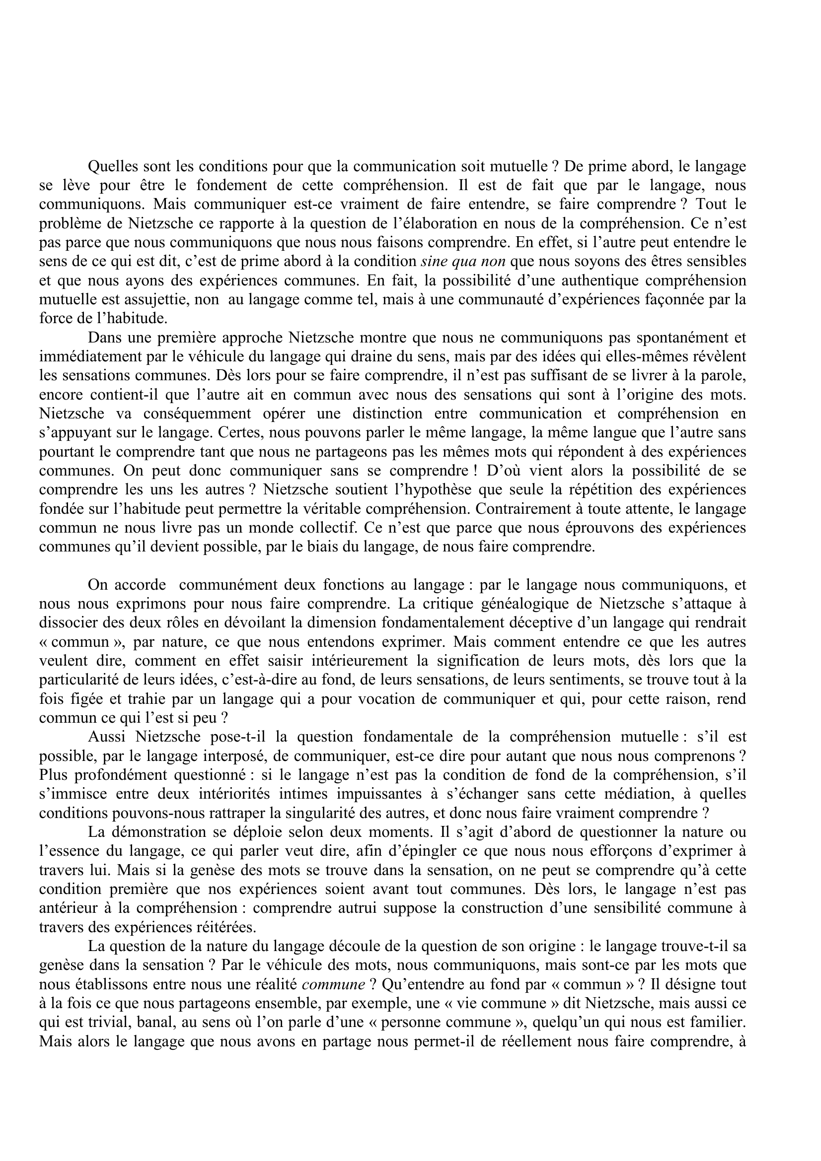 Prévisualisation du document NIETZSCHE, Par-delà le bien et le mal, 1886, § 268. Commentaire de texte.