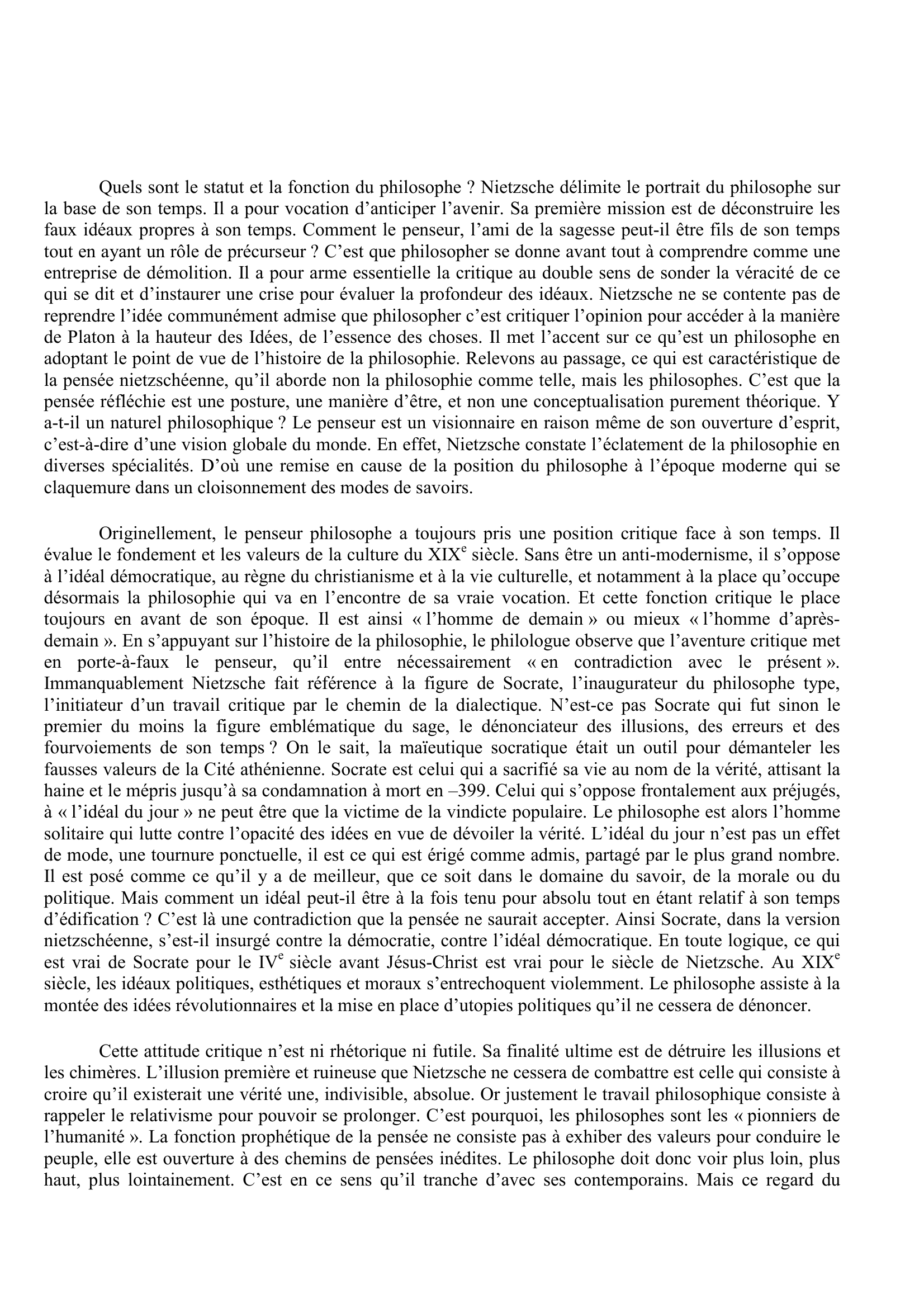 Prévisualisation du document Nietzsche, Par-delà le bien et le mal, § 212. Commentaire.