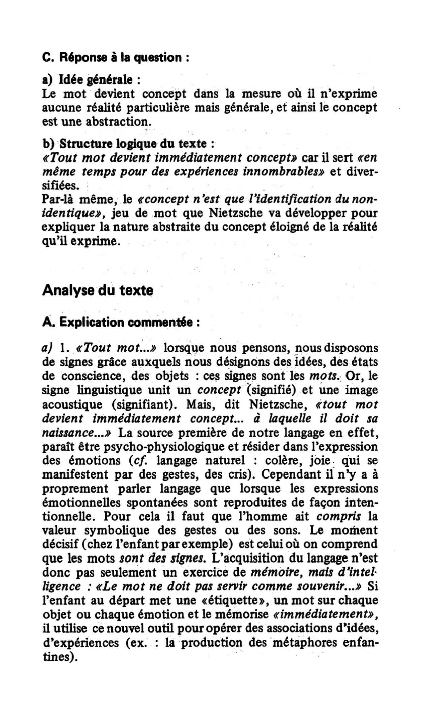 Prévisualisation du document NIETZSCHE: Tout mot devient immédiatement concept