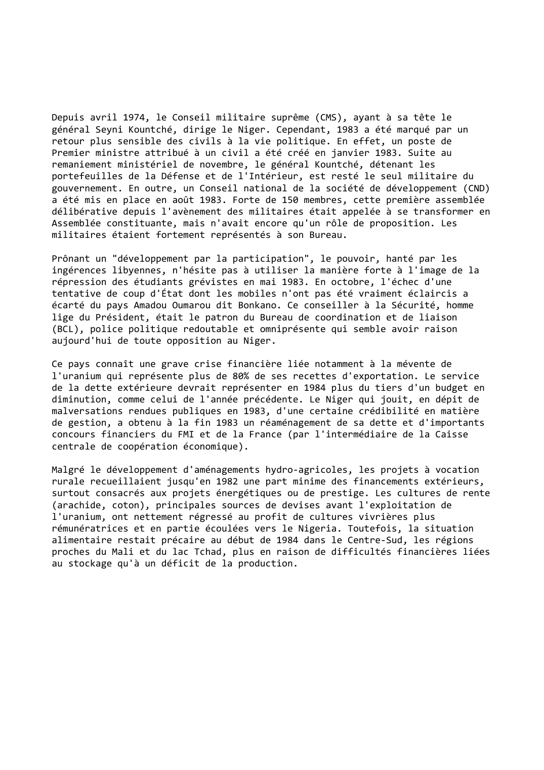 Prévisualisation du document Niger (1983-1984)