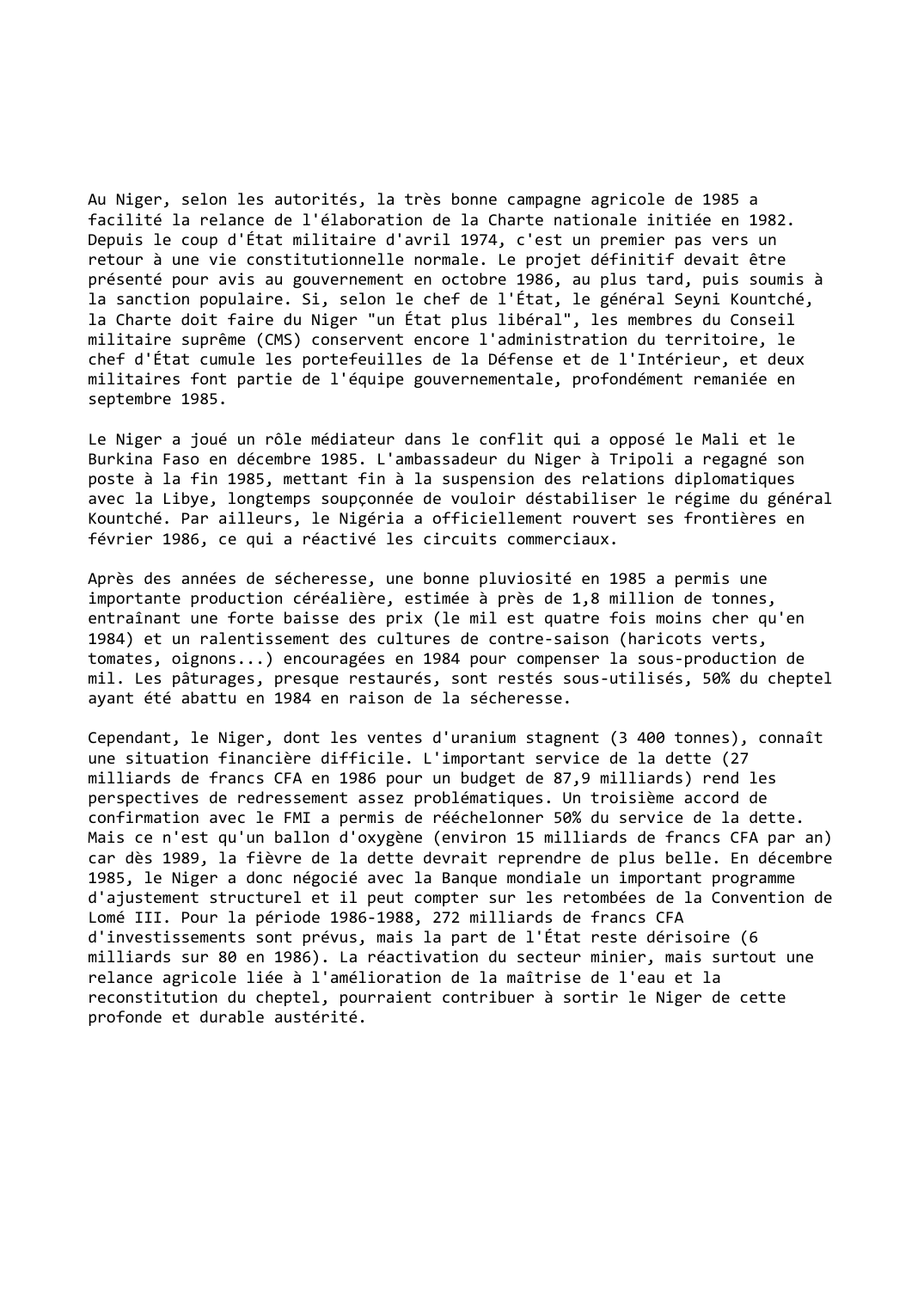 Prévisualisation du document Niger (1985-1986)
