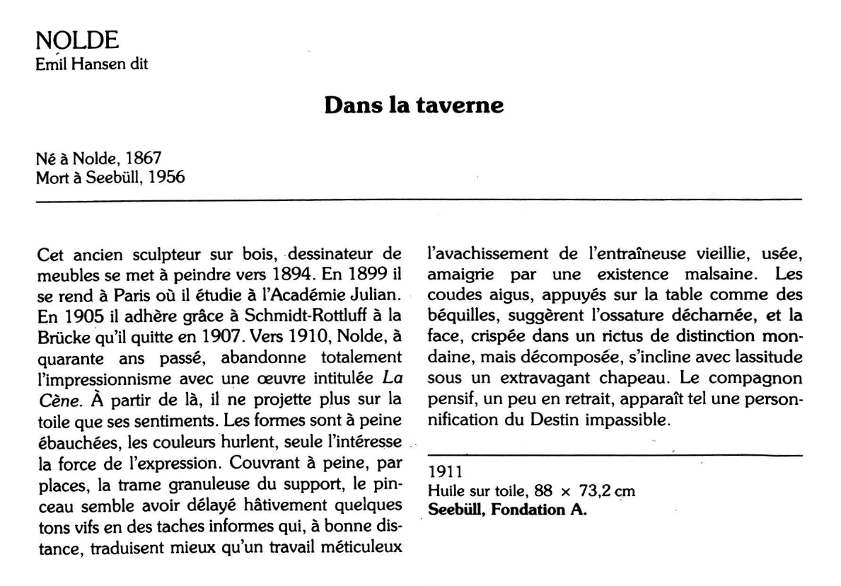 Prévisualisation du document NOLDE Emil Hansen dit : Dans la taverne