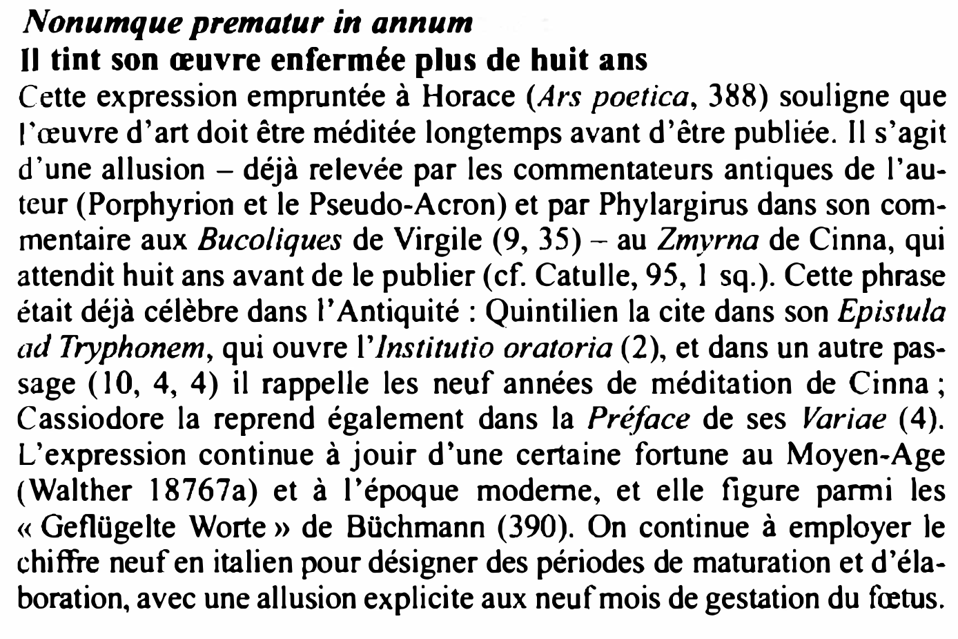 Prévisualisation du document Nonumque prematur in annum