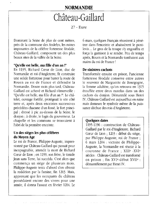 Prévisualisation du document NORMANDIE Château-Gaillard.