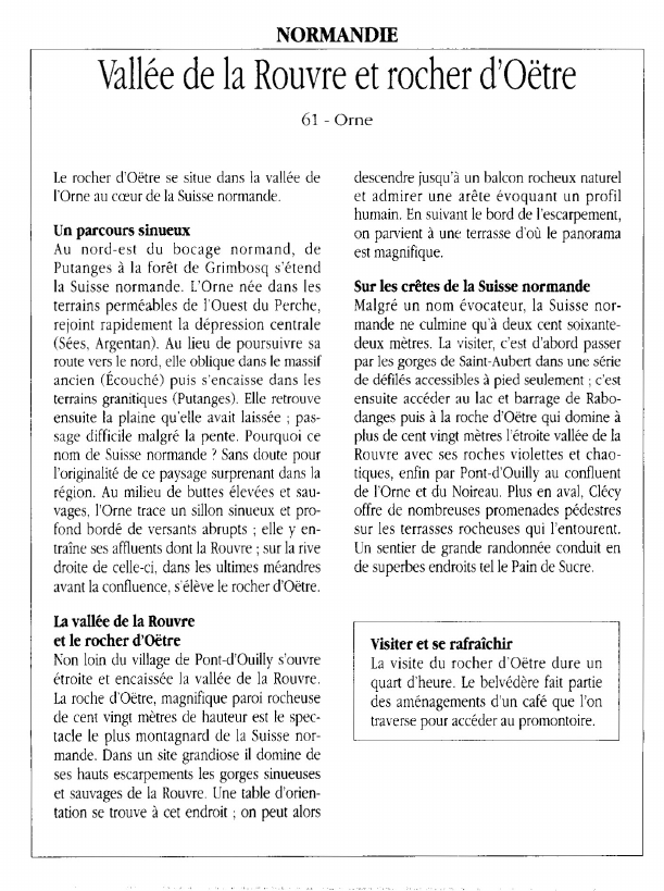Prévisualisation du document NORMANDIE Vallée de la Rouvre et rocher d'Oëtre.