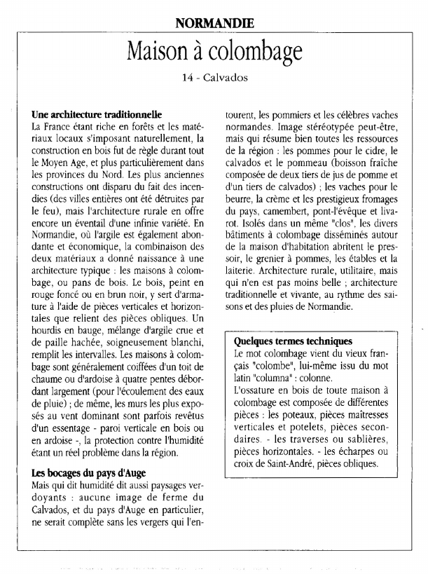 Prévisualisation du document NORMANDIEMaison à colombage.