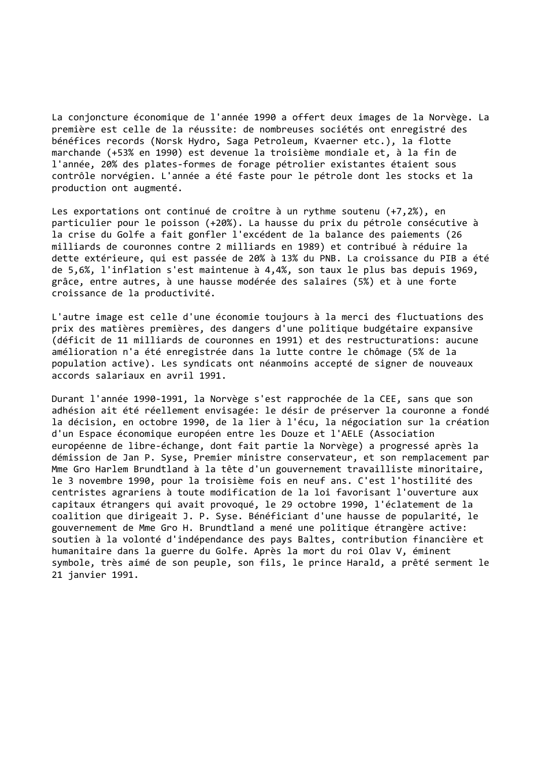 Prévisualisation du document Norvège (1990-1991)
