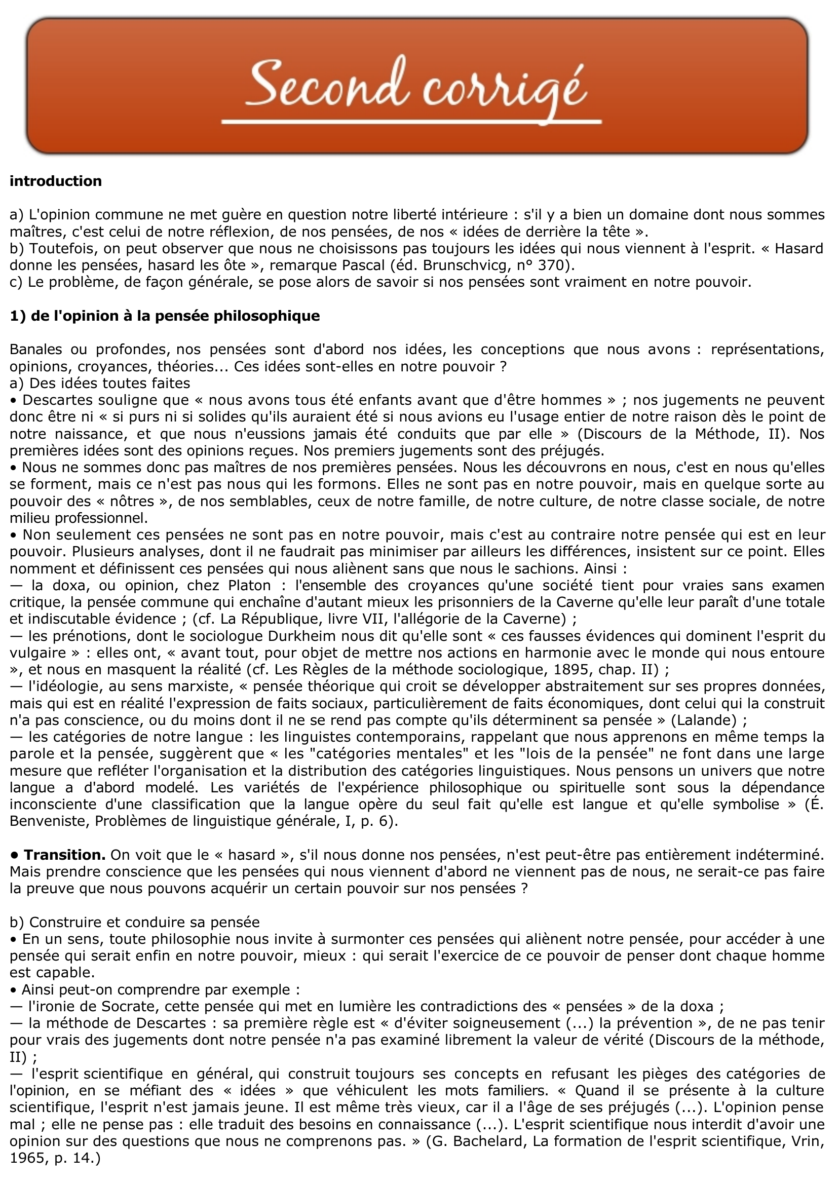 Prévisualisation du document Nos pensées sont-elles en notre pouvoir	?