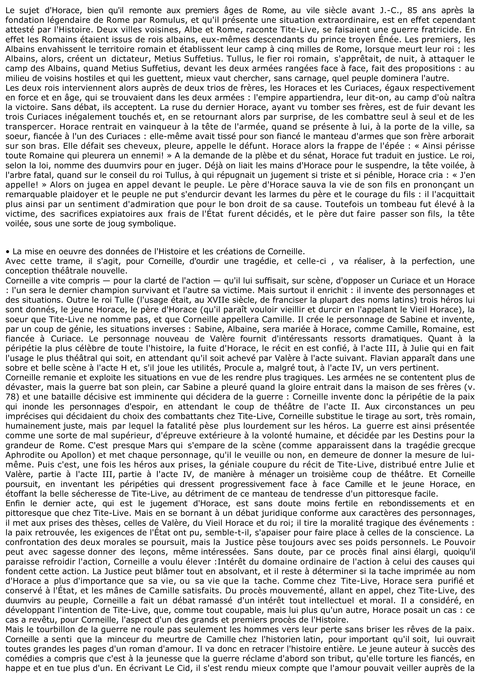 Prévisualisation du document Notice sur Horace de Corneille: résumé, analyse
