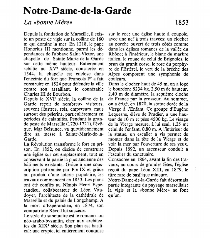 Prévisualisation du document Notre-Dame-de-la-GardeLa «bonne Mère».