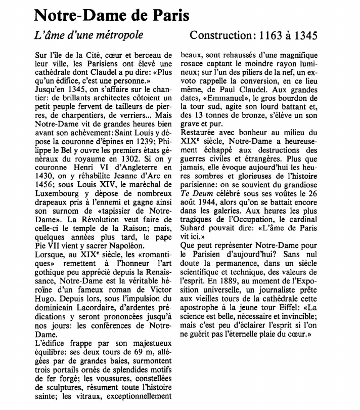 Prévisualisation du document Notre-Dame de ParisL'âme d'une métropole.
